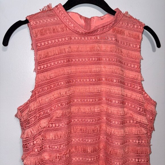 NWT J.Crew Sleeveless Textured Coral Dress Fringe Size 6T - Picture 2 of 7